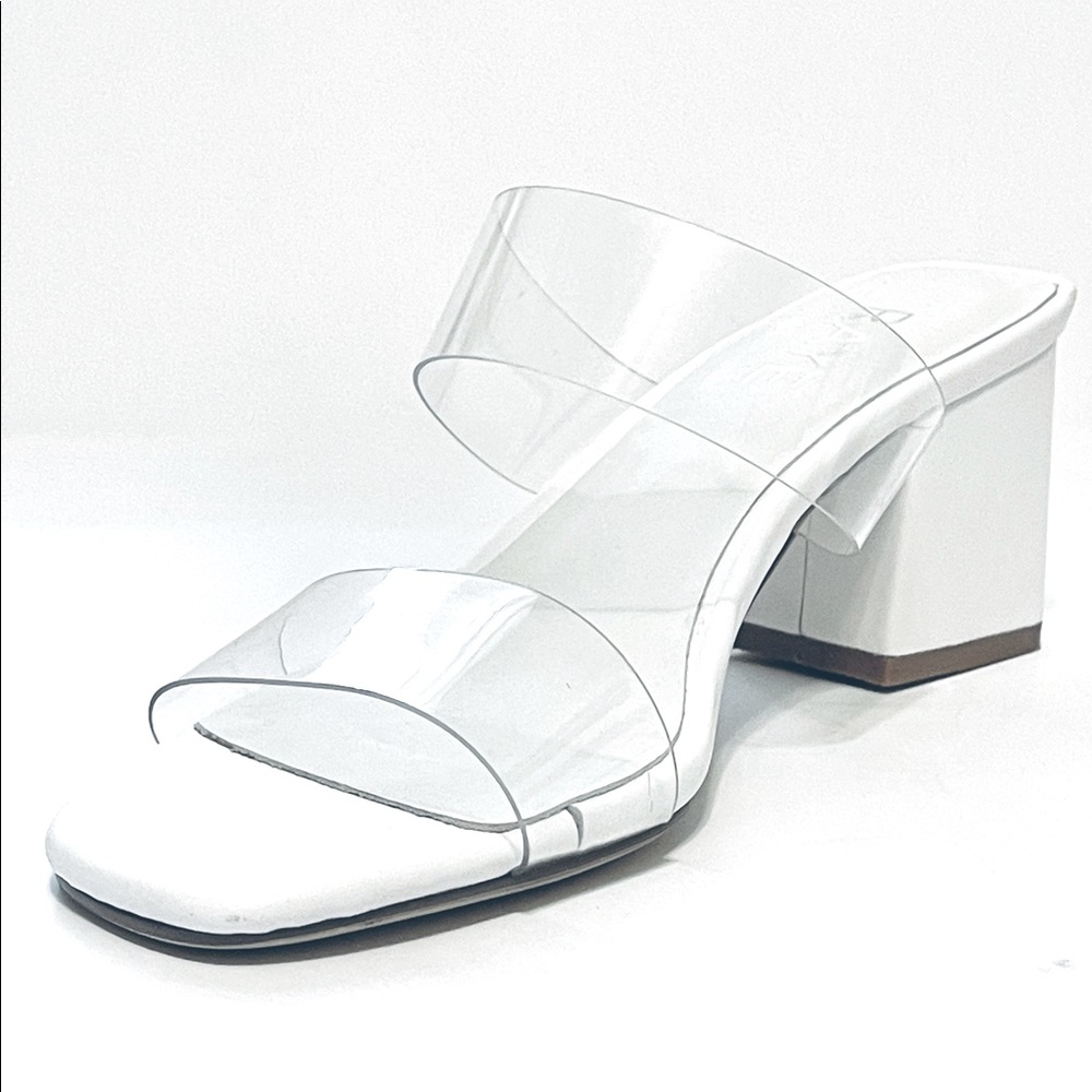 NWOT Raye Drama Heels Clear Straps, Sz 7